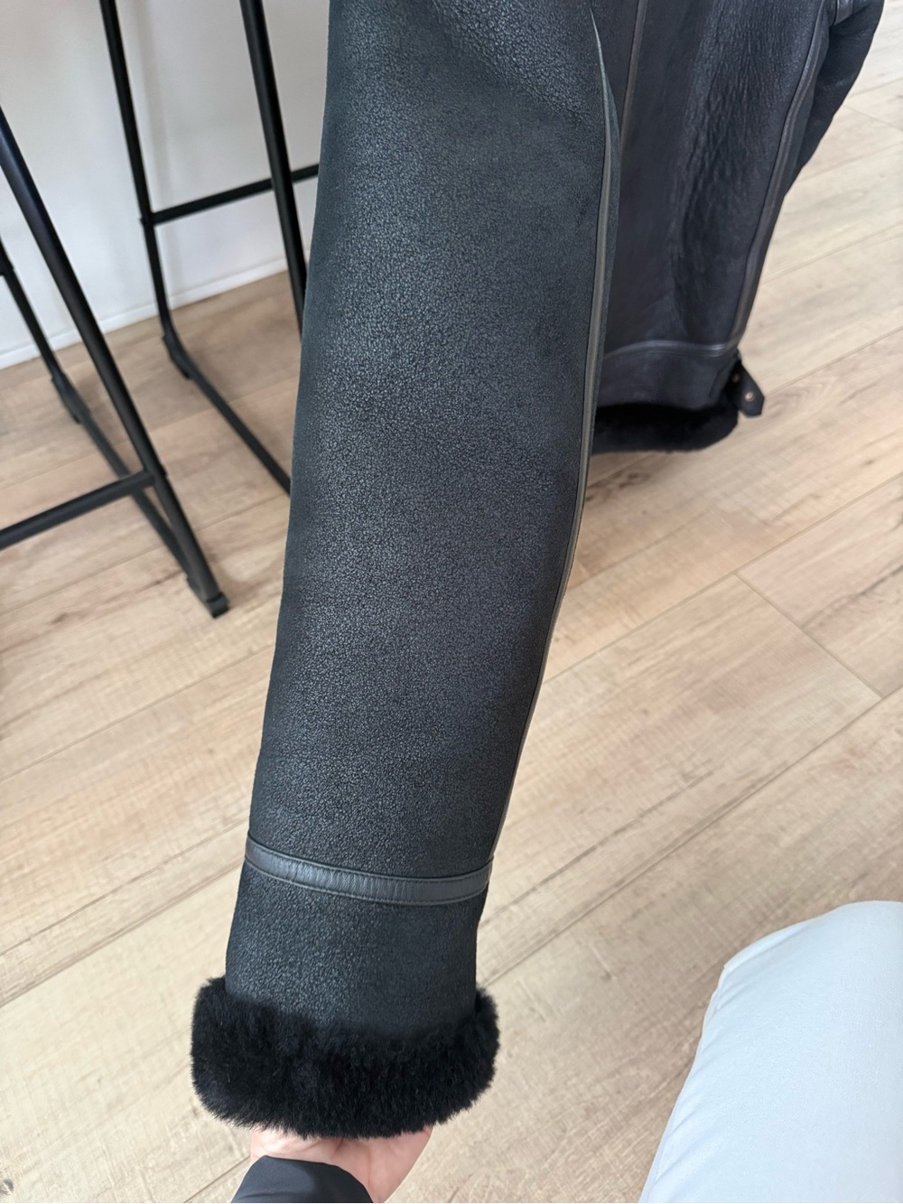 Overland Black (real) Shearling Moto Jacket - Women - Picture 9 of 11